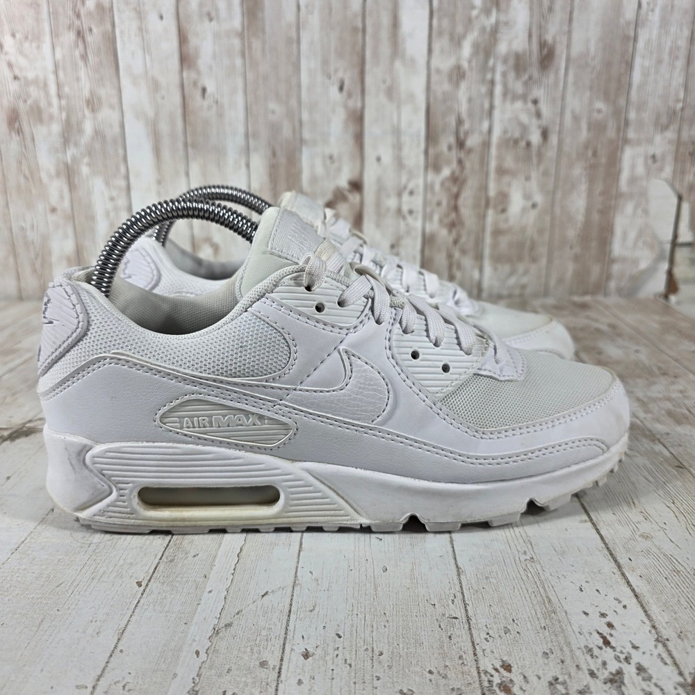Nike Air Max 90 Womens Triple White Sneakers DH8010-100 Low Top Shoes